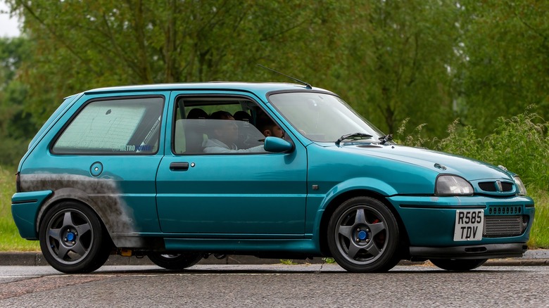 Modified Rover 100 leaving a UK car show