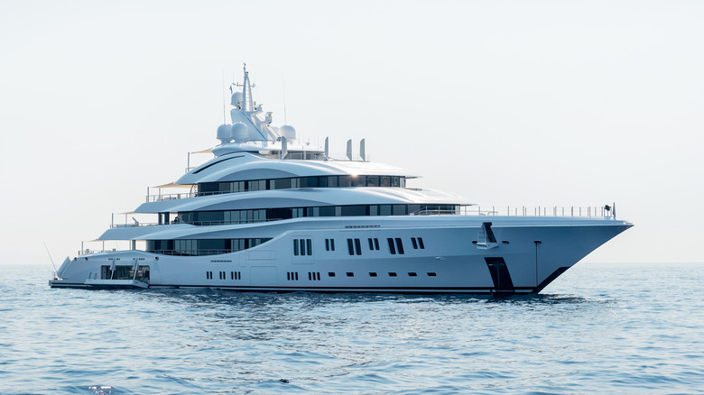 massive superyacht at sea