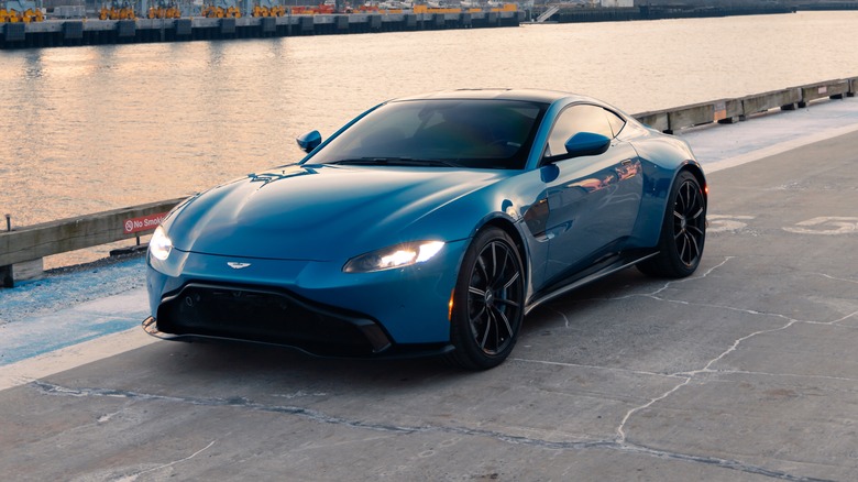 Aston Martin Vantage at the docks