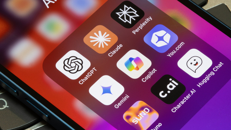 AI app icons on a smartphone screen