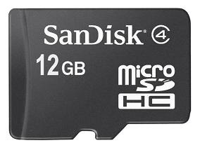 SanDisk 12GB microSDHC memory card