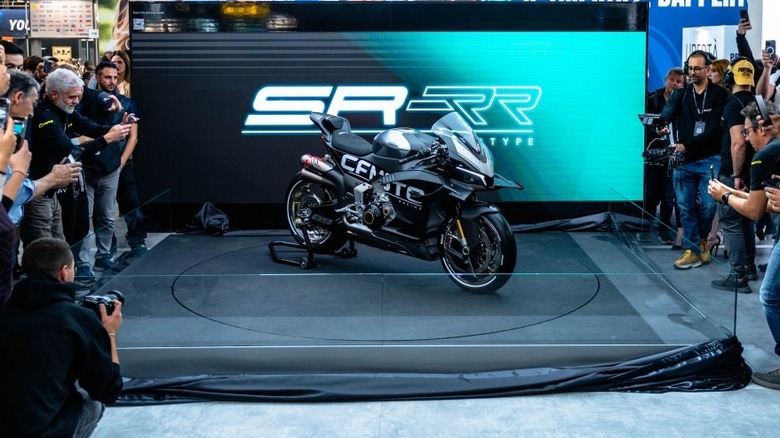 CFMoto V4 CR-RR on display at EICMA