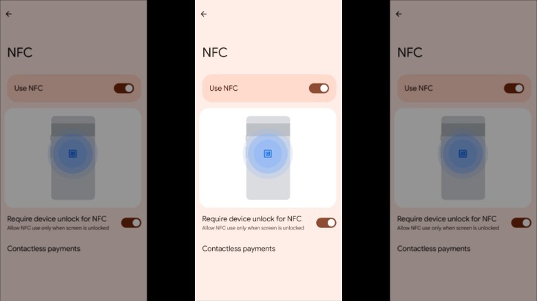 NFC screen on Android phone