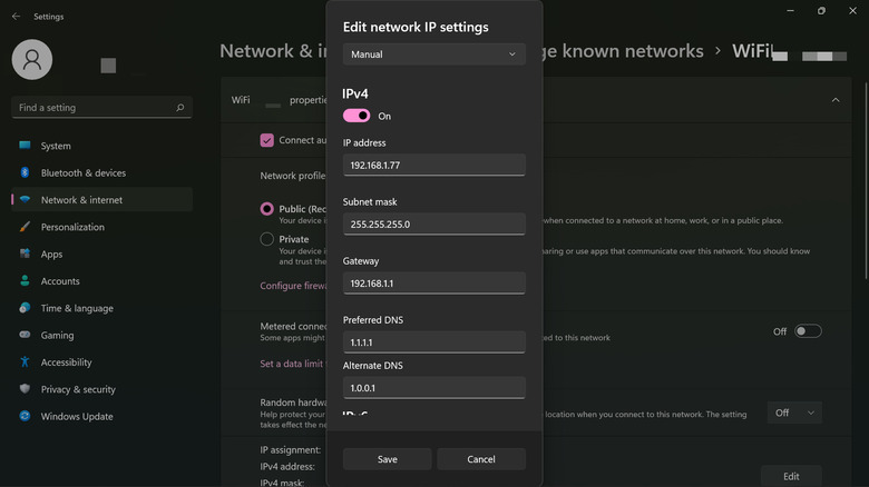 windows 11 edit IP settings