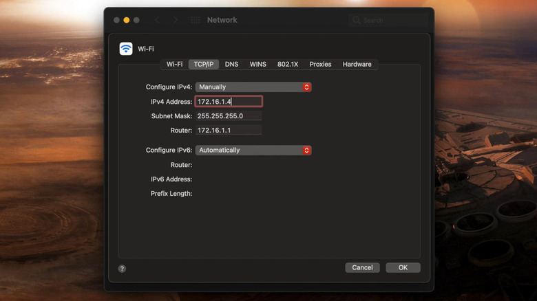 manually adding IP address mac