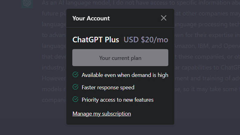 ChatGPT Plus features