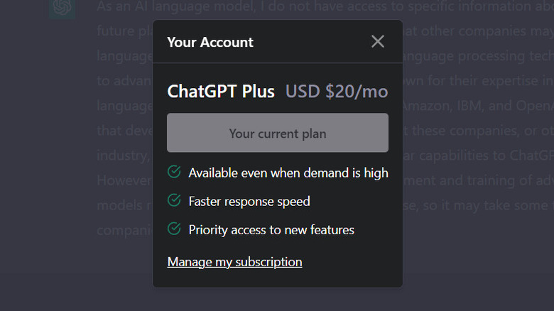 ChatGPT Plus features
