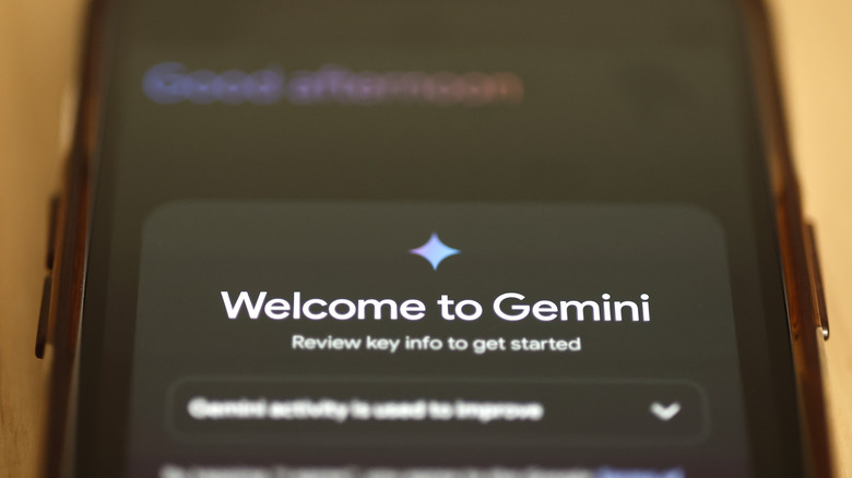 Gemini welcome screen on iphone