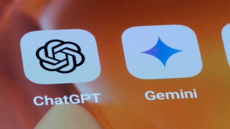 The Gemini and ChatGPT icons on an iPhone
