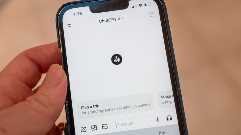 ChatGPT running on an iPhone