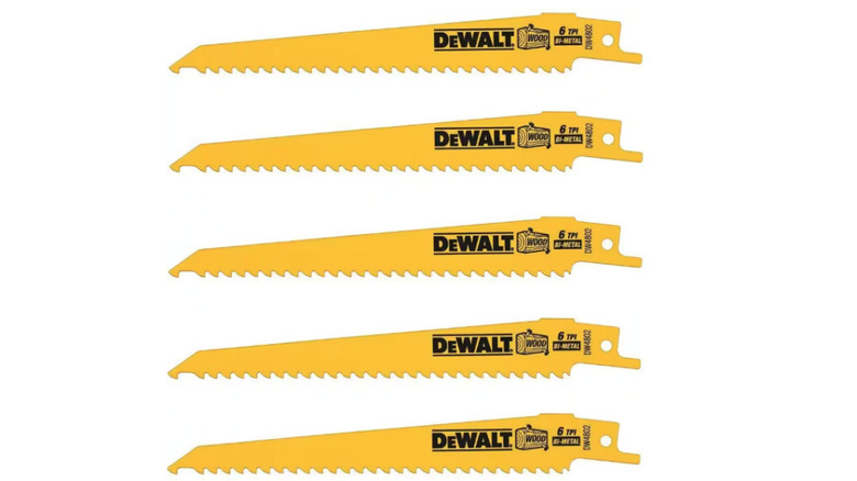 6-Inch TPI Taper Back Bi-Metal Reciprocating Saw Blade on display