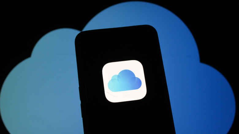 iCloud logo on a phone