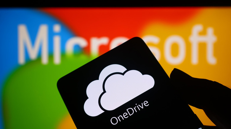 OneDrive logo on a phone