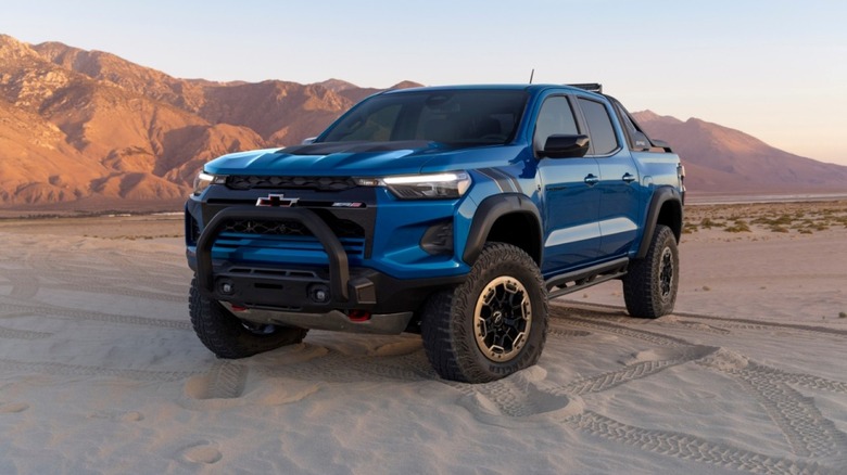 Chevrolet Colorado ZR2 parked on a sandy surface