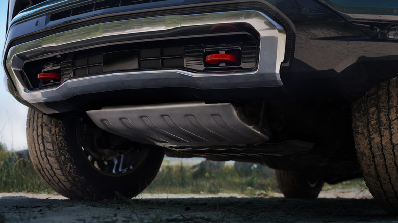 Close-up of the 2025 Chevrolet Tahoe Z71's underside