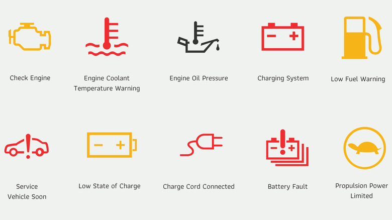 Chevy engine and battery dashboard symbols