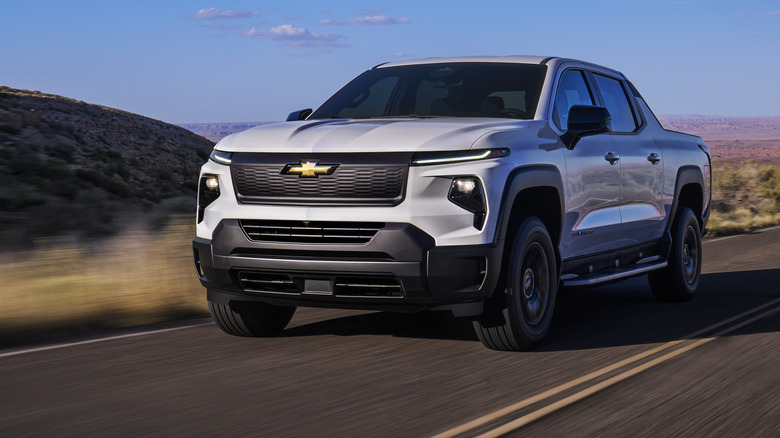 Chevy Silverado in silver