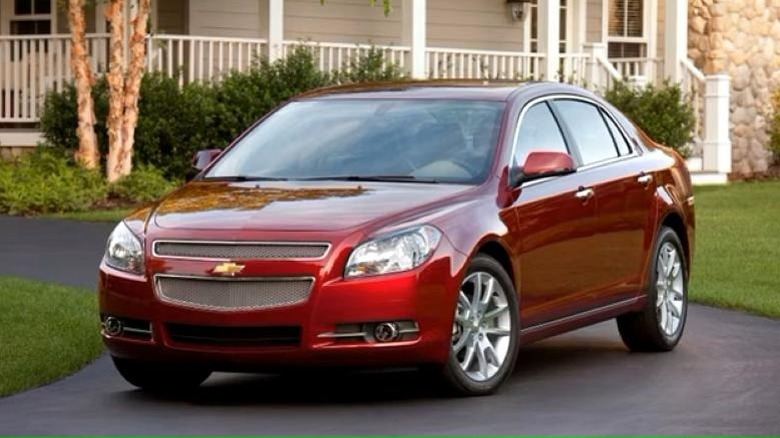 Front-left quarter shot of a 2012 Chevy Malibu