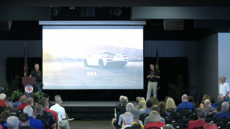 GM engineer hosts a Q&A session at an event