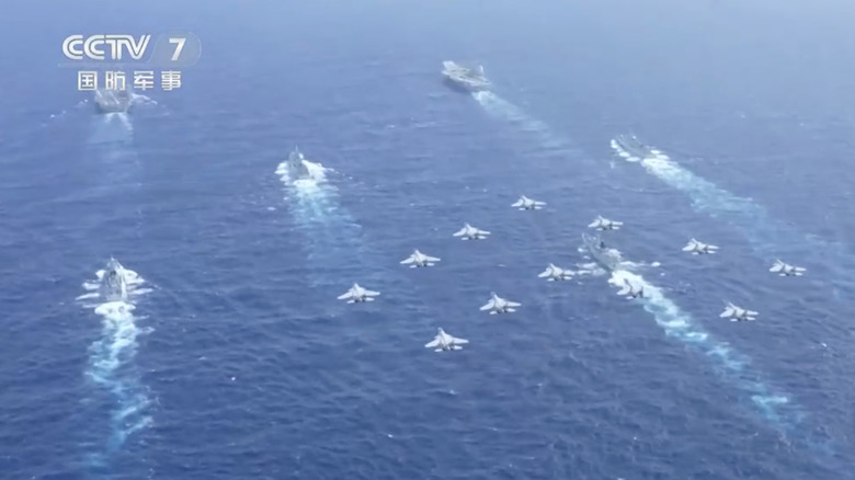 A full fleet of Chinese ships and jets on display