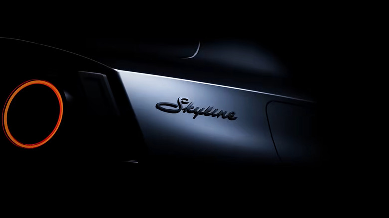 2027 Nissan Skyline teaser of logo