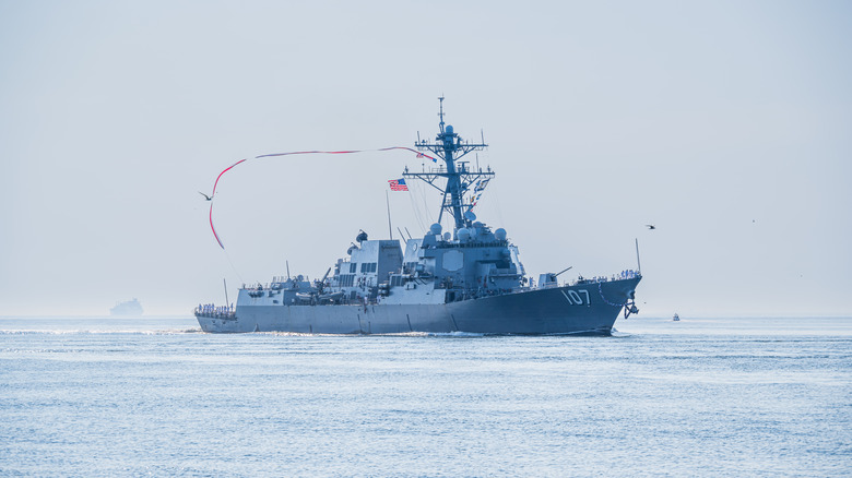 USS Gravely DDG 107 returning to Naval Station Norfolk