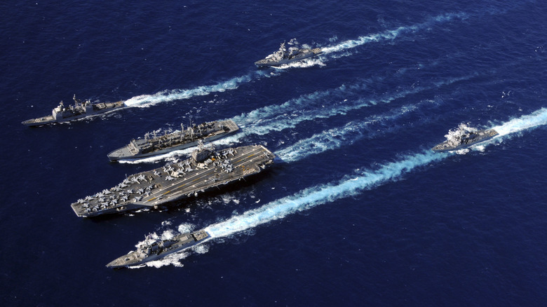 A U.S. Carrier Strike Group at sea