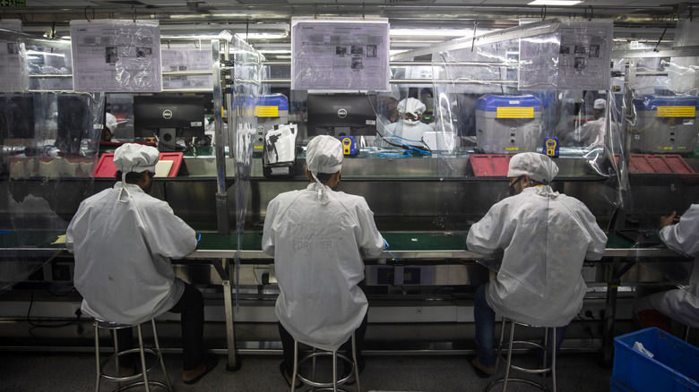 A smartphone factory in India