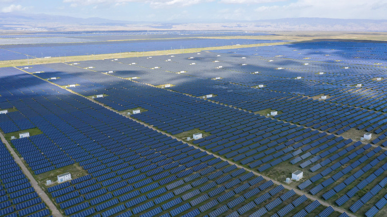 A solar farm at the Qinghai cluster in China