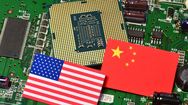 US and China chip illustration