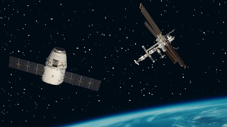 Satellites above earth