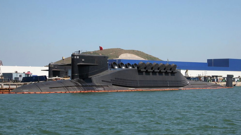 Type 094 nuclear submarine at the dock