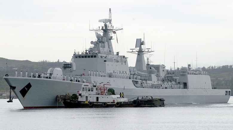 A Chinese Type 051B (Luhai class) destroyer in port