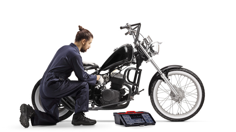 A Chopper motorcycle