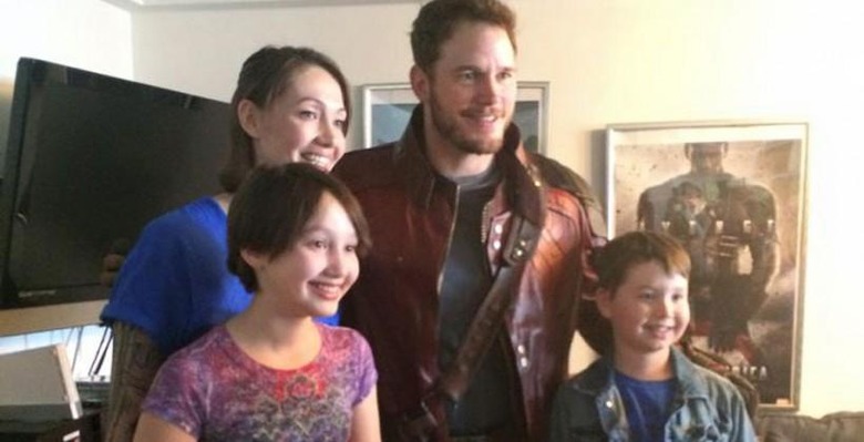 Chris Pratt visits sick children as Guardians of the Galaxy's Star-Lord