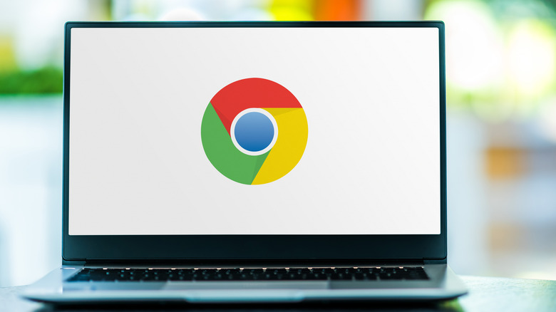 Google Chrome logo displayed on laptop