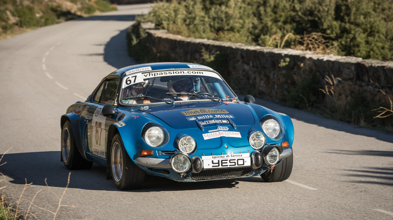 Alpine A110 on the road