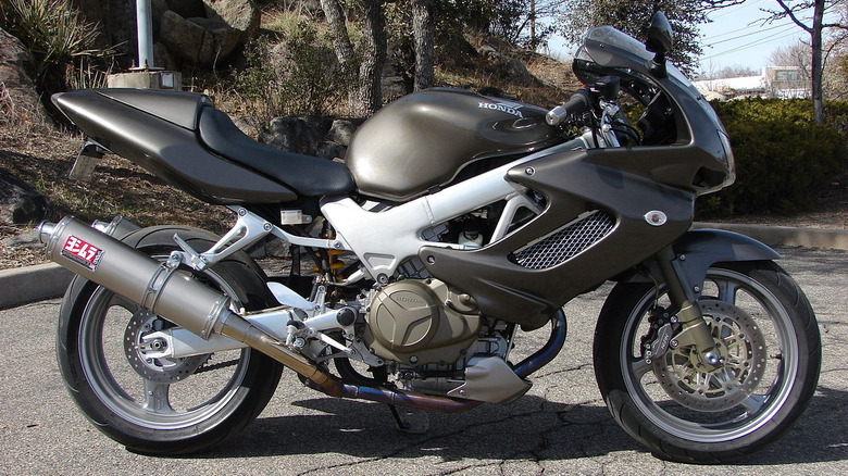 A parked Honda VTR1000F Super Hawk