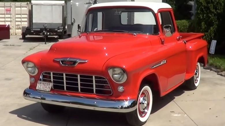 red Chevrolet 3100