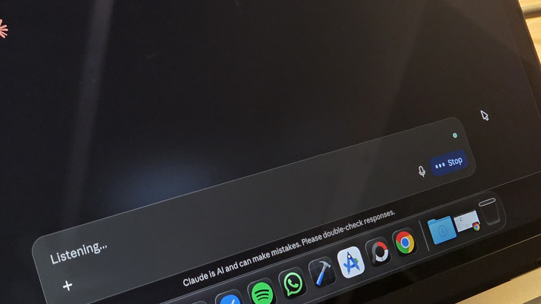 The Claude desktop app with voice mode on
