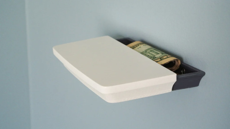 secret shelf with money