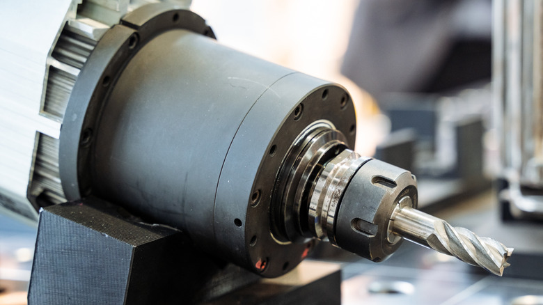 A close up of a CNC router