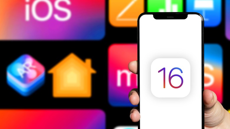 iPhone with iOS app icons
