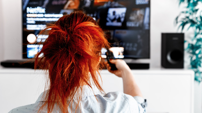Person using streaming service