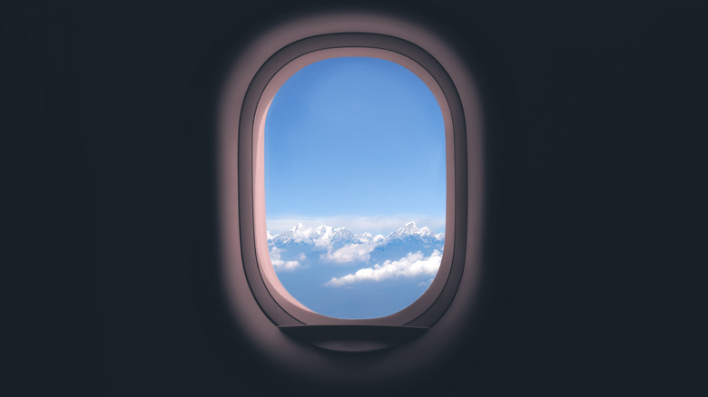 View through an airplane window