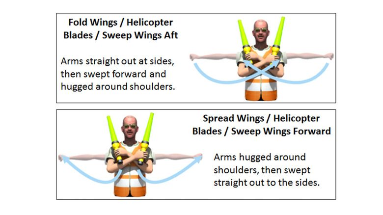 Fold and spread wings or blades graphic