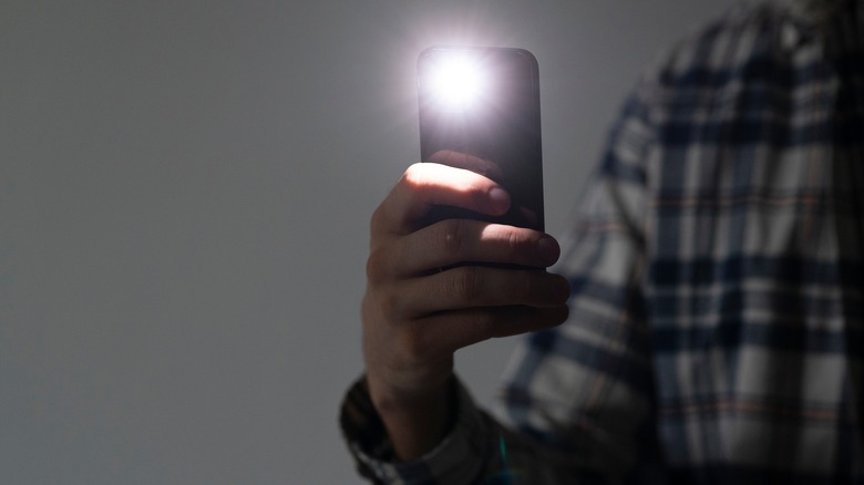 The flash on a smartphone