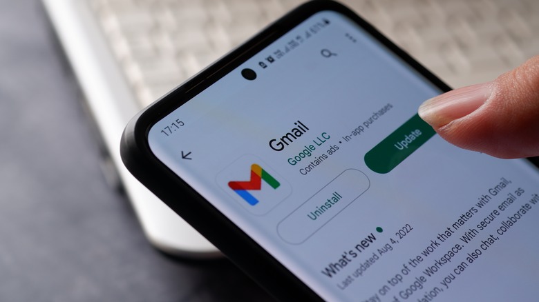 Gmail app as seen in the Play Store