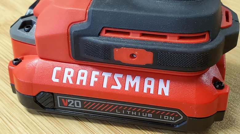 Craftsman tool with logo seen on base of tool