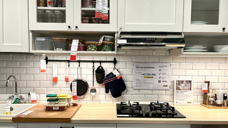 an Ikea kitchen set display